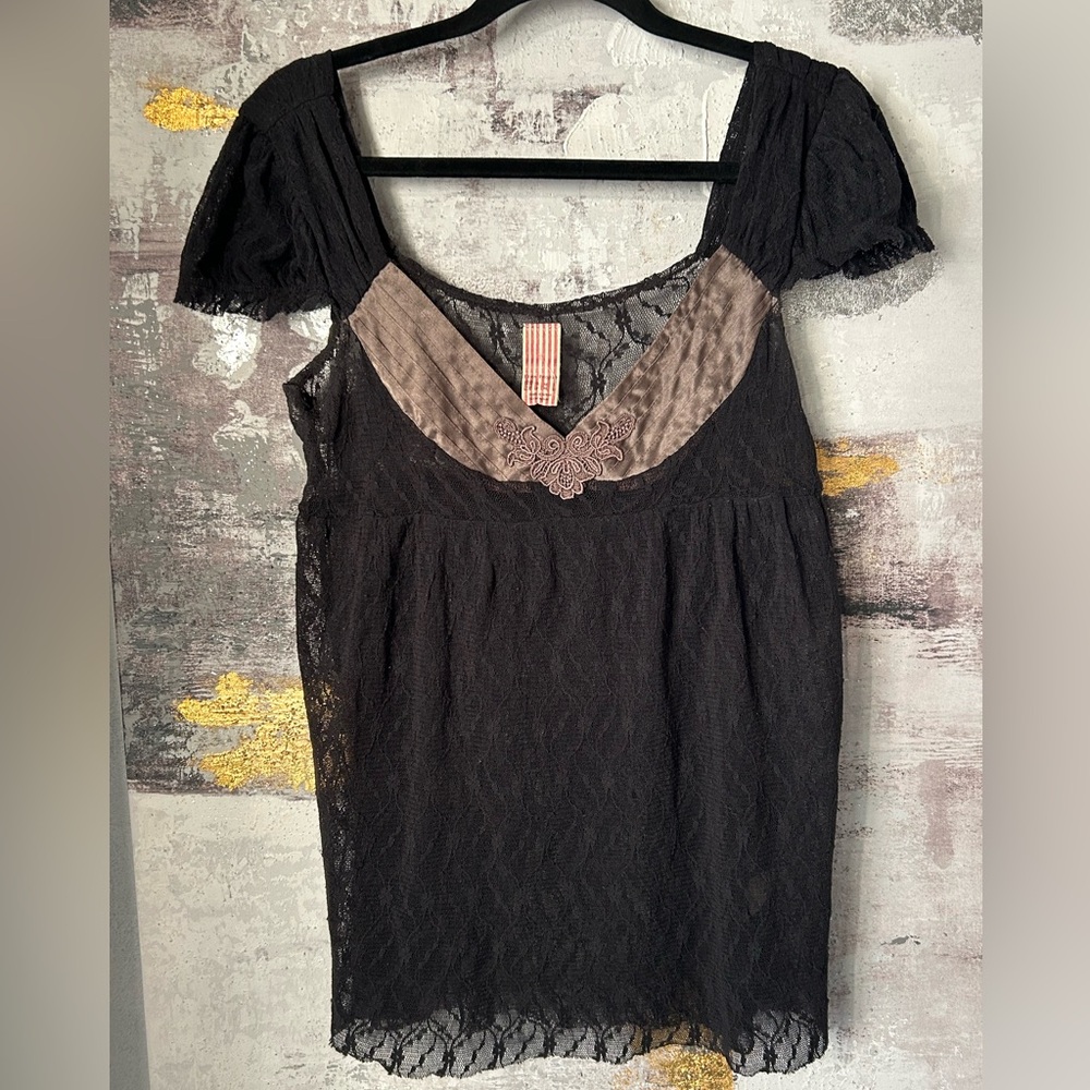 Vintage Original Free People Lace Baby Doll Top